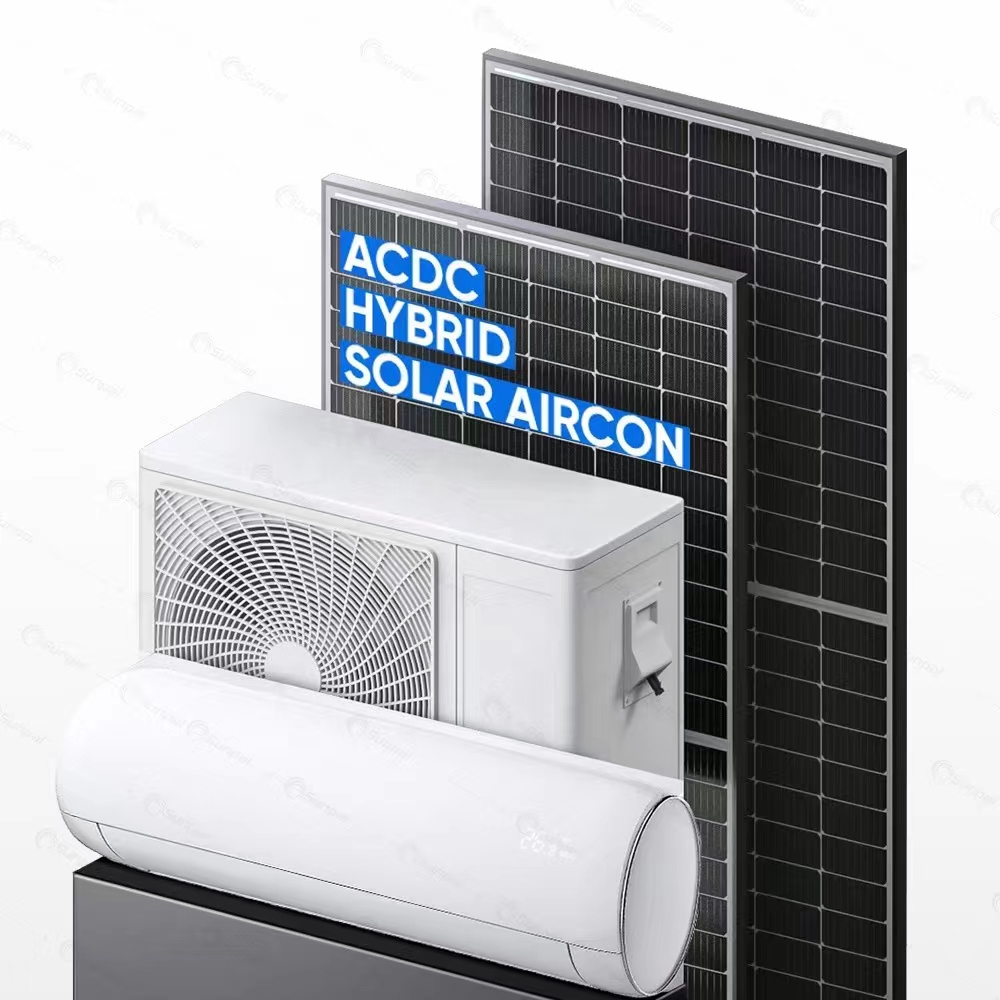 18000BTU PV 直接太陽光発電エアコン ACDC ハイブリッド再生可能エネルギー空調ヒートポンプソーラーパネルシステム